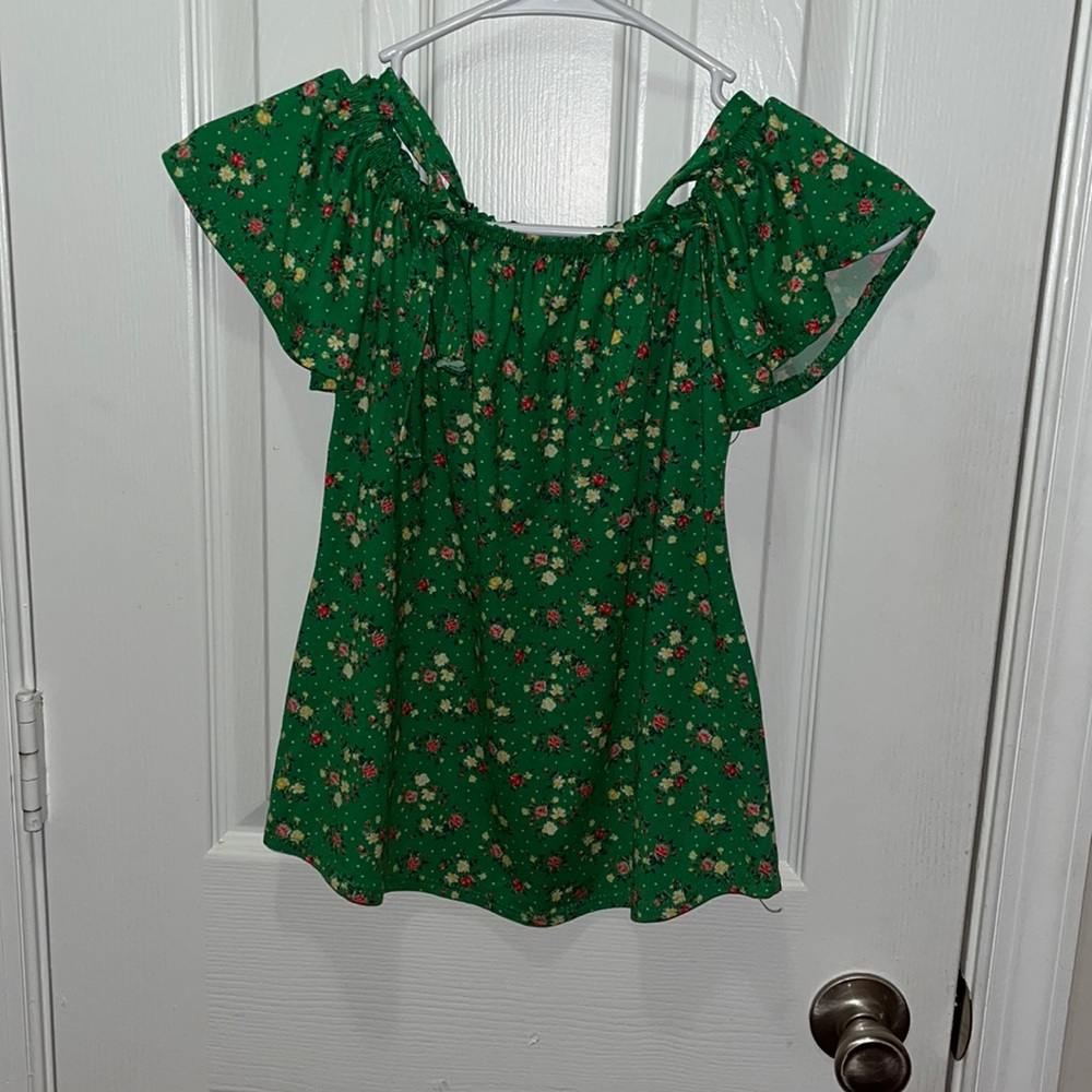 brand: dream girl. color: green, floral. size: L